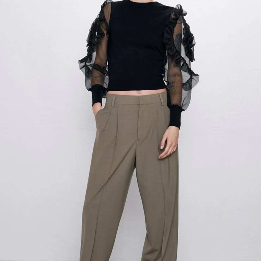 Zara, organza sleeve sweater, S NWOT - Picture 3 of 9